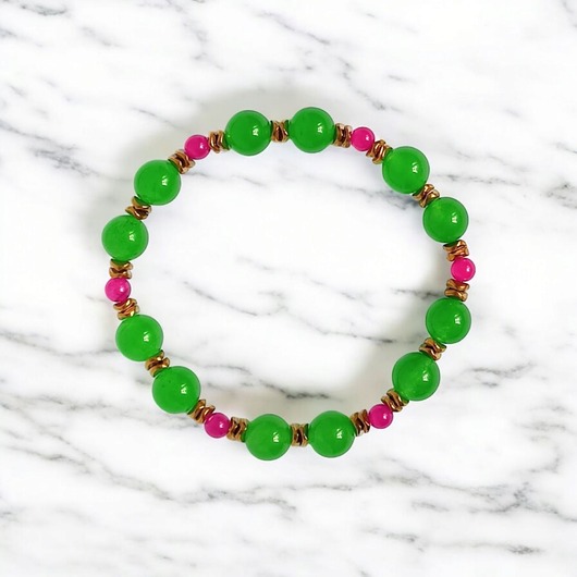 bransoletki z kamieni naturalnych SUMMER COLLECTION : bransoletka na gumce : jadeit III