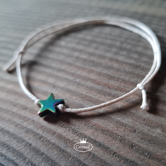 bransoletki na sznurku Bransoletka STAR gwiazdka hematyt