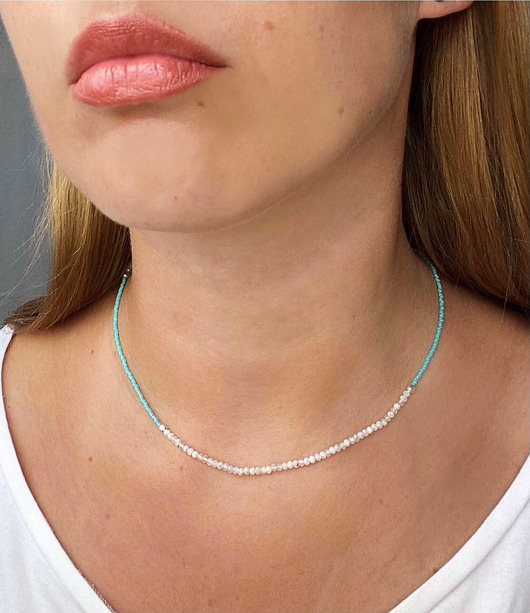 chokery Choker kamień księżycowy
