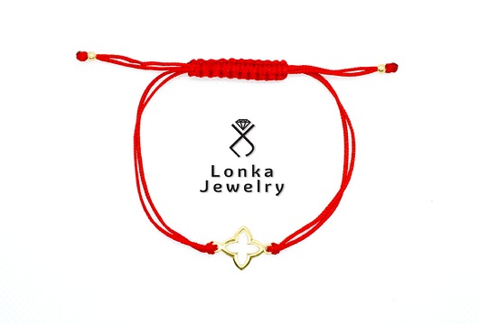 Bransoletka ze srebrną pozłacaną lilijką Lonka Jewelry