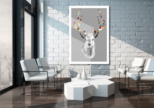 OBRAZ NA PŁÓTNIE - JELEŃ - 70x100cm NOWdeco