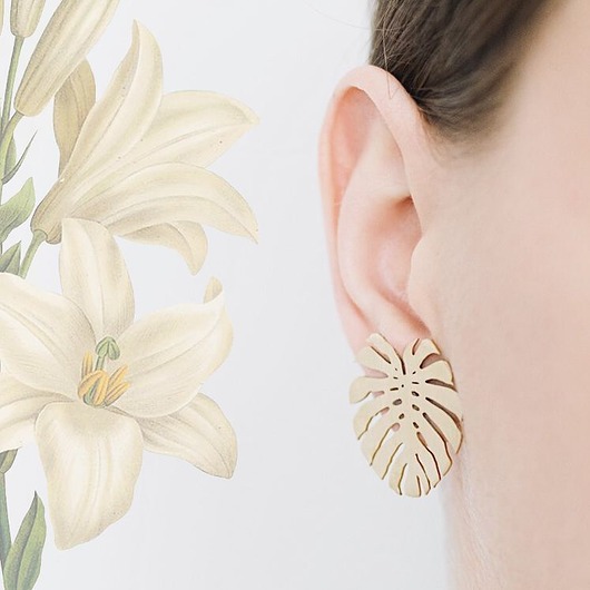 Kolczyk Vander duża Monstera Vander jewelry