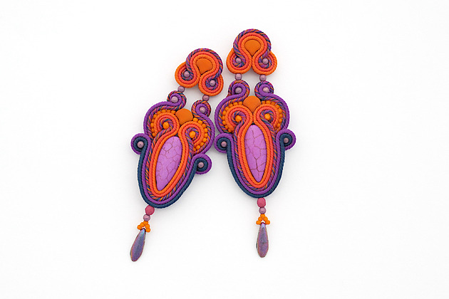 kolczyki soutache Jesienne boho kolczyki 4