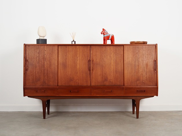 komody i szafki Highboard tekowy, duński design, lata 70, produkcja: B
