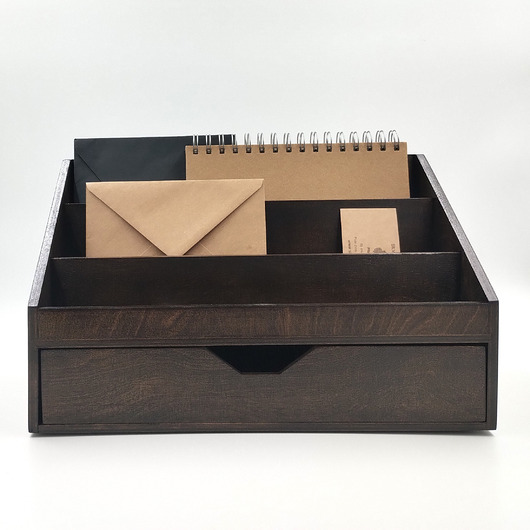 organizery Gabinetowy organizer na biurko - wenge