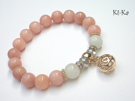 Grzechotka - peach /23.09/ bransoletka KiKa pracownia
