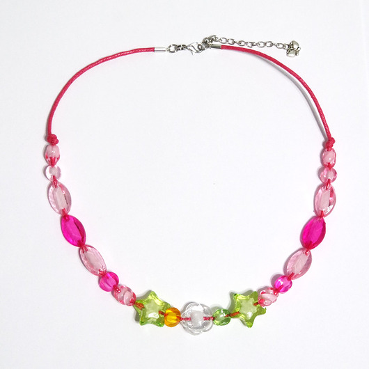 chokery Naszyjnik - Różowy, zielony