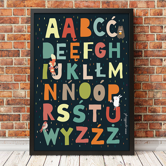 obrazy i plakaty do pokoju dziecięcego Alfabet polski 30x40cm