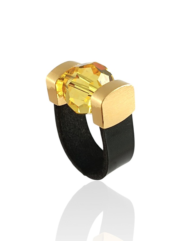 pierścionki - różne Yellow Crystal Ring LIMITED
