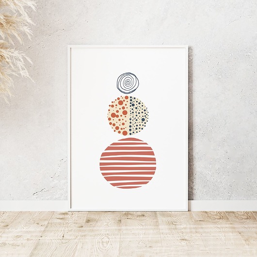 Plakat abstrakcyjny Kolorowe Koła trochę na ścianę
