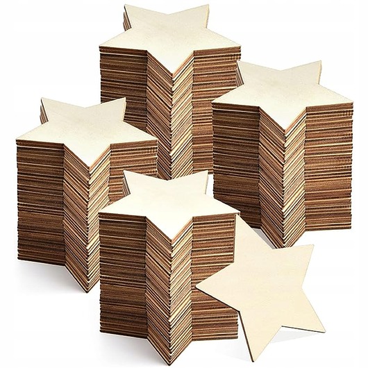 akcesoria różne Scrapki drewniane gwiazdki ze sklejki 5x5cm 200SZT