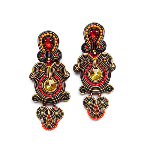 Autumn Garden - etniczne kolczyki soutache Mró Soutache