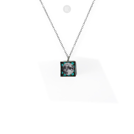 Srebrny naszyjnik Azure Moon Cube Olga Zielińska