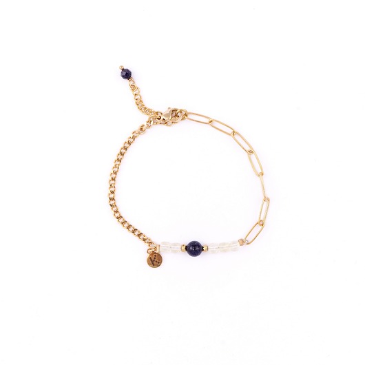 bransoletki z kamieni naturalnych Bestseller! Bransoletka z Cytrynem i Nocą Kairu Pozłacana stal szlachetna