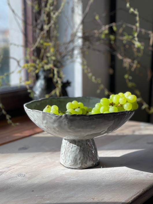 talerze, miski Organiczna Ceramiczna Patera Na Owoce Sałaty Perłowo Brązowa