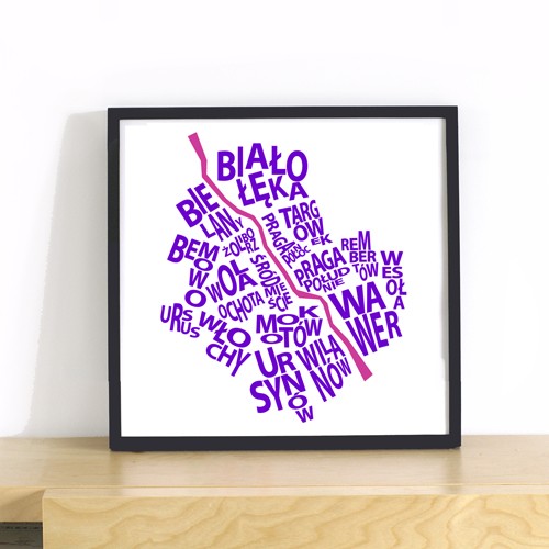 Grafika Warszawska fioletowa ONE MUG A DAY