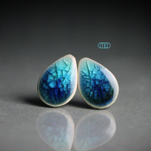 kolczyki ceramiczne Egzotyczne Pestki/stal chirurgiczna/