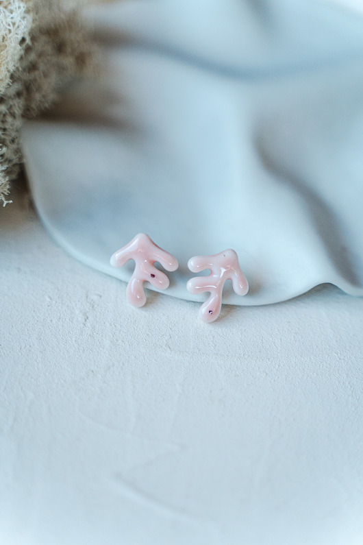 kolczyki ceramiczne Kolczyki porcelanowe MINI KORALOWIEC