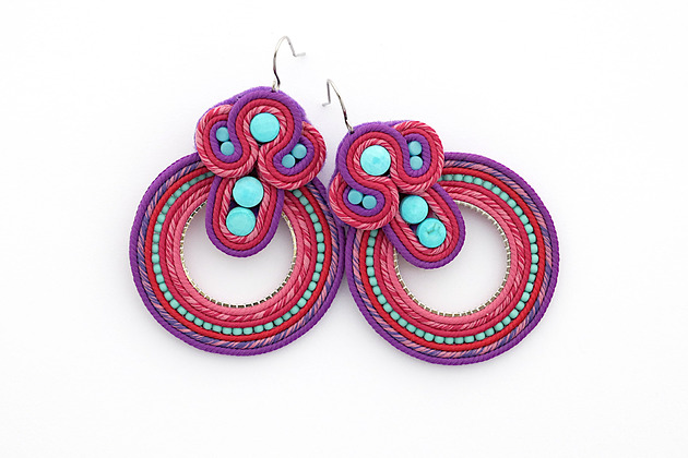 kolczyki soutache Boho koła 2