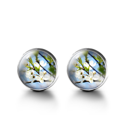 kolczyki szklane Kolczyki sztyfty - Błękitne niebo