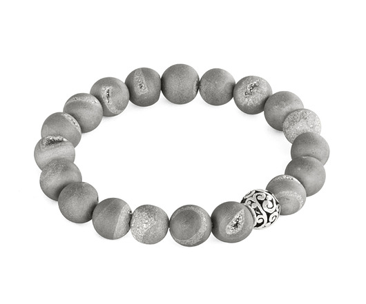 Agate druzy with bead. Lavoga