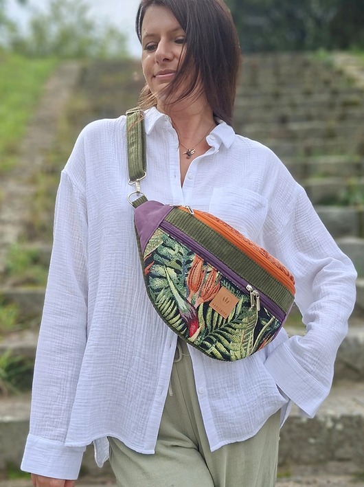 saszetka nerka Kolorowa nerka XL z żakardu i weluru Madera