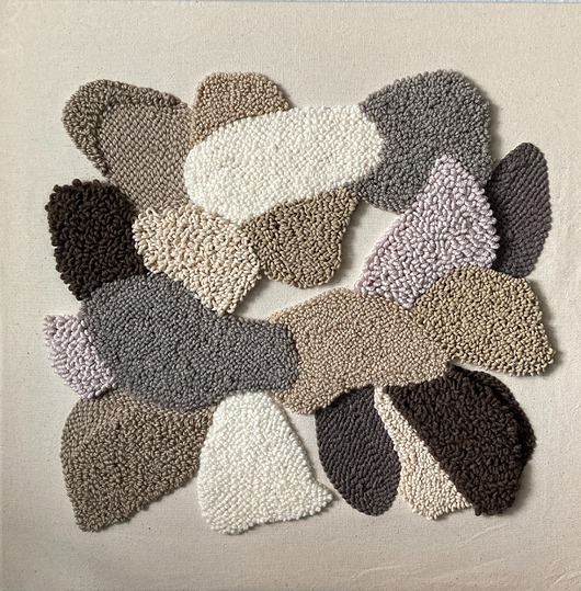 obrazy Obraz punch needle beżowy