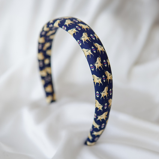 opaski do włosów Opaska z jedwabnego krawata byki