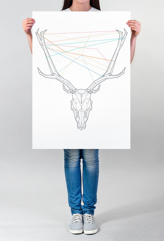 Jeleń w kokardach | 70 x 100 cm Farsz