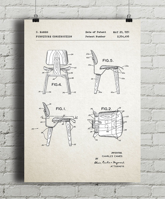 plakaty Krzesło - patent - plakat vintage