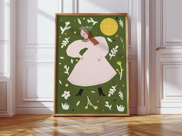 plakaty Plakat Folk wersja zielona