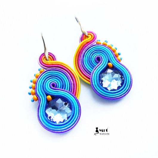 Kolorowe kolczyki sutasz Mró Soutache