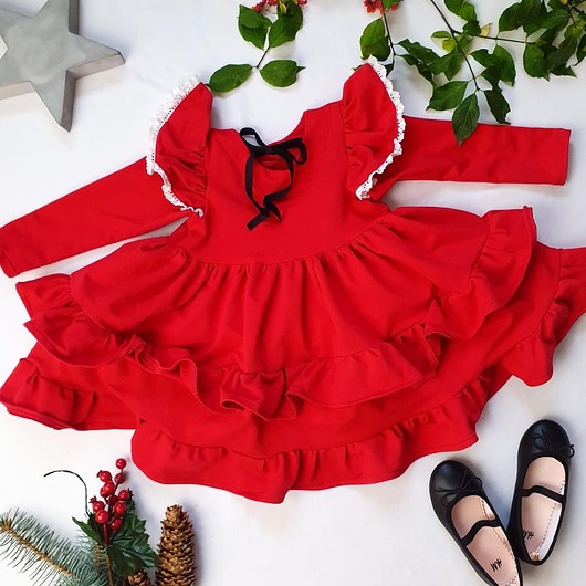 sukienki dla dziewczynki Sukienka Dresowa  Merry Red