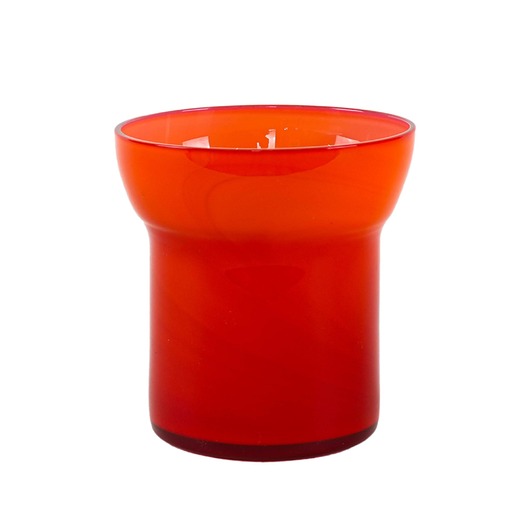 wazony Wazon szklany czerwony, duński design, lata 70, produkcja: Dania