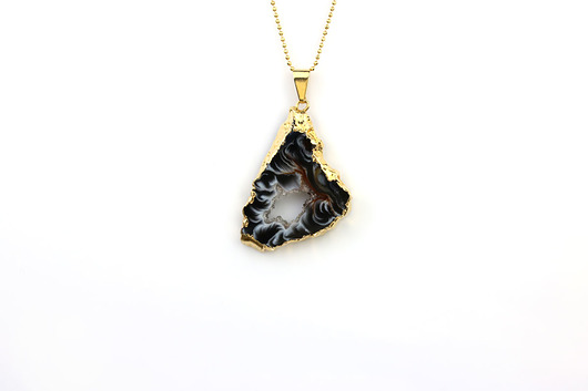 Brazi Colare Plaster Geody Agatu złoto Brazi Druse Jewelry