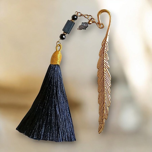 zakładki do książek WYSYŁKA 24h OCHRONA : zakładka PREMIUM : czarny turmalin, hamsa