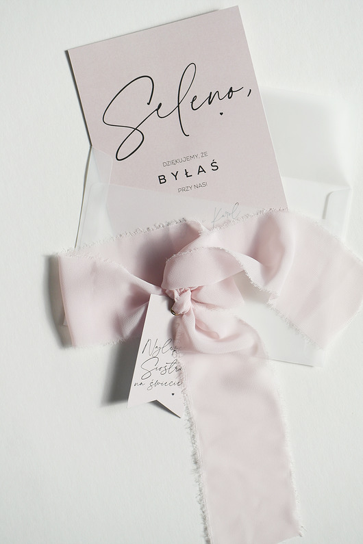 zaproszenia i kartki na ślub Podziękowania dla ŚWIADKÓW świadkowej