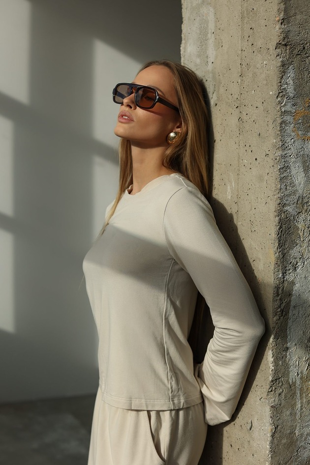 bluzki z długim rękawem damskie Bluzka Kira Waniliowa