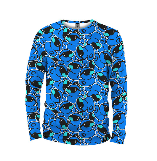 bluzy męskie Koszulka Longsleeve Męska DR.CROW Ducks Blue
