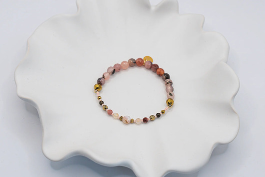 bransoletki z kamieni naturalnych Bransoletka z Opalem Rodonitem i Agatem