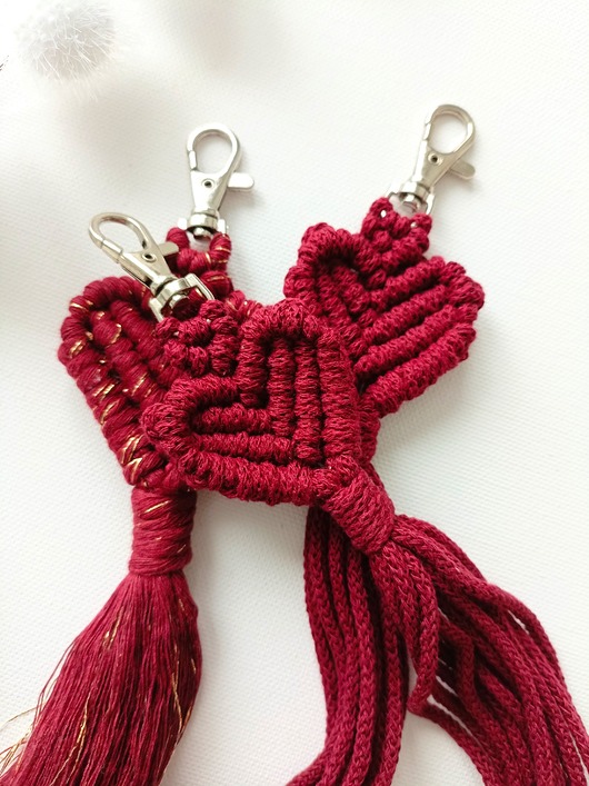 breloki Makramowy brelok serduszko