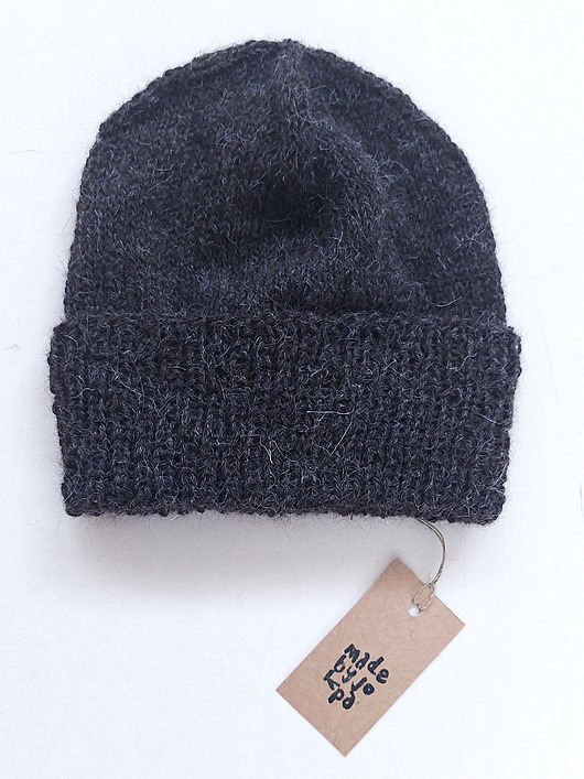 czapki damskie Na drutach "Peru Puna" 100% alpaca antracyt