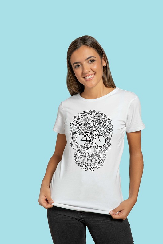 Koszulka organiczna z nadrukiem Bike skull ART ORGANIC