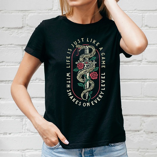 t-shirt damskie Koszulka damska organiczna Snake
