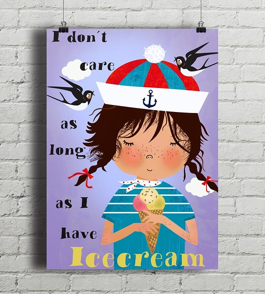 Ice Cream - plakat kuchenny art giclee minimalmill