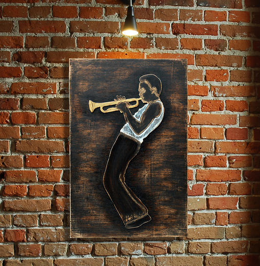 Trumpet Master 3D - duży, drewniany Silva Drewniane Dekoracje