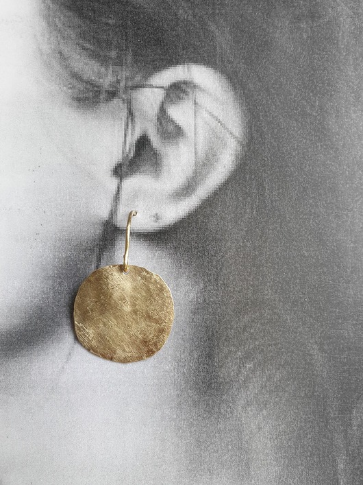 kolczyki z mosiądzu Kolczyki ZEN kółka duże 2,5 cm, surowy mosiądz