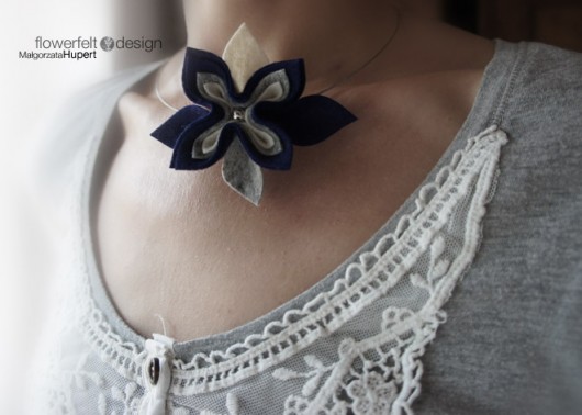srebro w granacie FlowerFelt Design