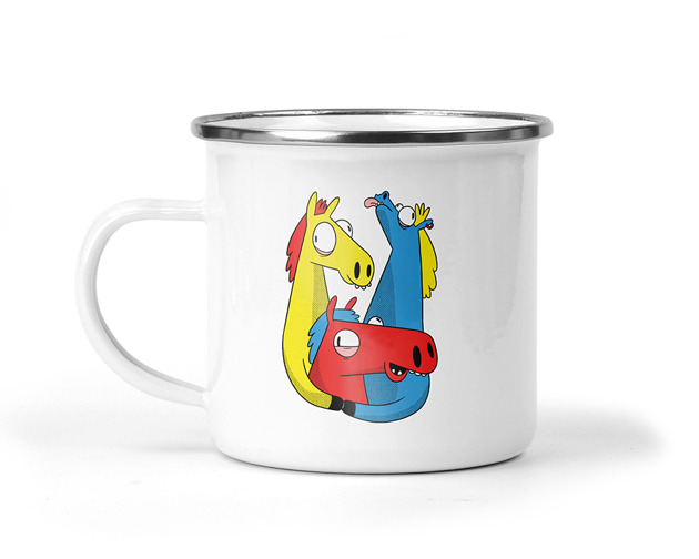 kubki Kubek metalowy szalone konie