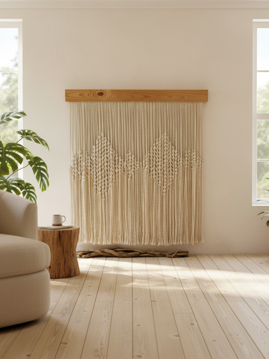 makramy Minimalistyczna nowoczesna modernistyczna makrama  boho XXL